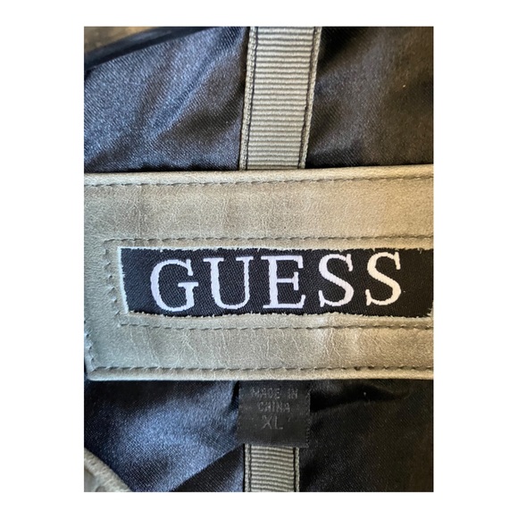 Guess Green Leather Zip Up Jacket Men Size XL - Picture 7 of 9
